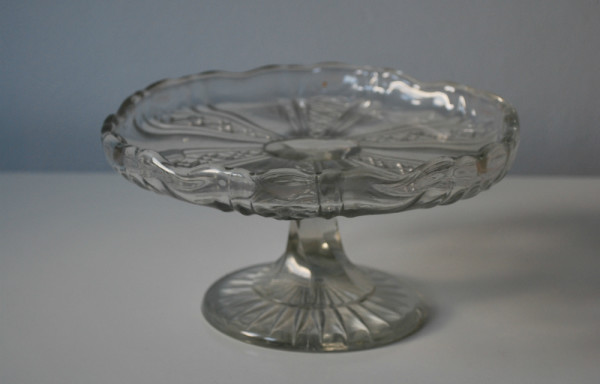 Small Vintage Glass Cake Stand