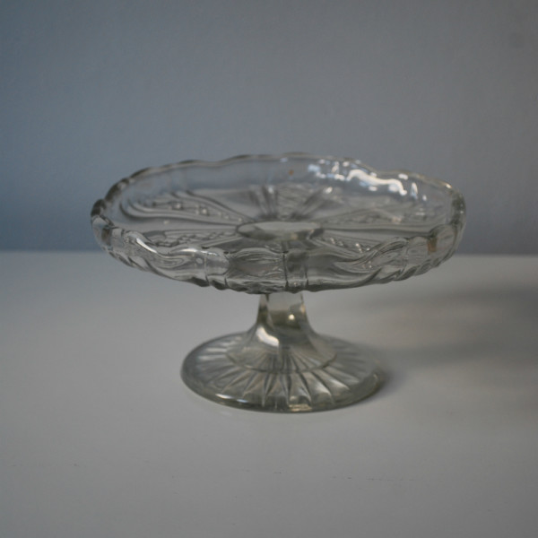 Small Vintage Glass Cake  Stand  Little Bear Cakery