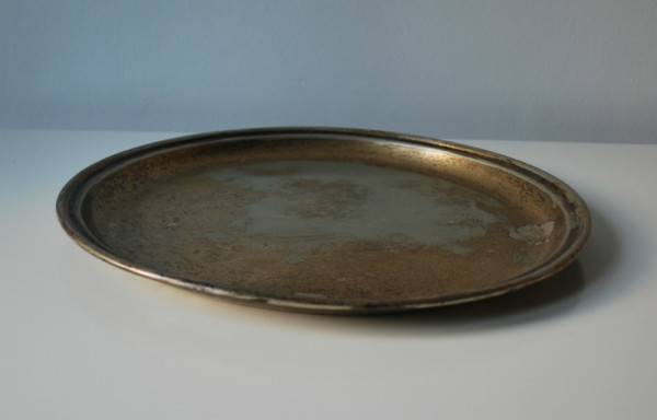 Vintage Tarnished Metal Plate