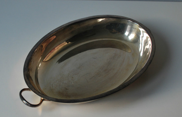 Vintage Silver Oval Dish with Handles