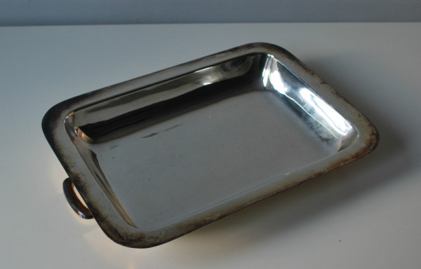 Vintage Silver Rectangle Dish with Handles