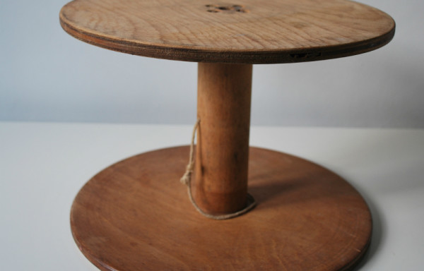 12 Inch Wooden Reel Cake Stand