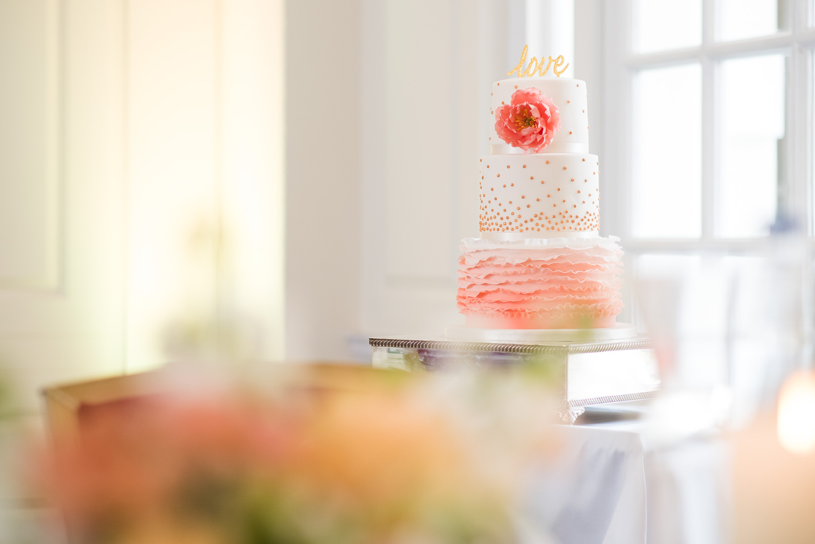 A Coral and Gold Wedding
