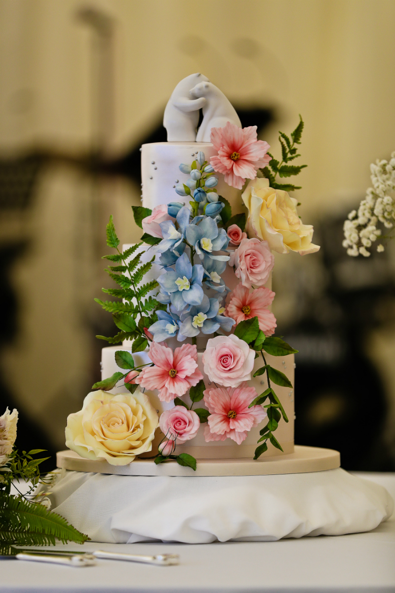 Wildflower wedding cake